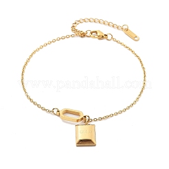 304 Stainless Steel Cable Chains Charm Bracelets for Women&nbsp;BJEW-U021-11G