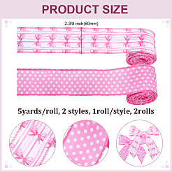2Rolls 2 Styles Polyester Ribbons&nbsp;SRIB-ME0001-17