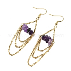 Natural Amethyst Dangle Earrings&nbsp;EJEW-JE07287-01