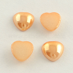 パールメッキ不透明ガラスカボション  ハート  ミックスカラー  11~12x11~12x4.5mm&nbsp;PORC-S800-12mm-M