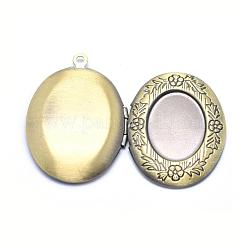 Brass Locket Pendants&nbsp;KK-F717-18AB-NR