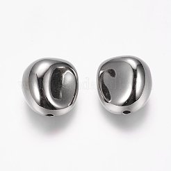 CCBプラスチックビーズ  ナゲット  プラチナ  17x16x13mm  穴：2mm&nbsp;CCB-F004-05P