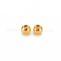 ABSプラスチックビーズ  ラウンド  黄金メッキ  4x3.5mm  穴：1.2mm  約15000個/500g&nbsp;SACR-S276-01C-G