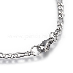 Tarnish Resistant 304 Stainless Steel Figaro Chain Bracelets&nbsp;BJEW-L634-04A-P