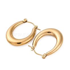 Ion Plating(IP) 304 Stainless Steel Chunky Oval Hoop Earrings for Women&nbsp;EJEW-F283-08G-1