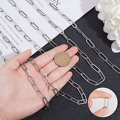 2Pcs 2 Style 304 Stainless Steel Paperclip Chains&nbsp;CHS-GA0001-03