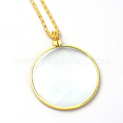 Magnifying Glass Pendant Necklaces&nbsp;NJEW-WH0010-04G
