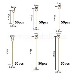 304ステンレススチールアイピン  混合サイズ  ビーズコンテナ付  ゴールドカラー  6.8x5.2x1.1cm  約300個/箱&nbsp;STAS-UN0001-83G