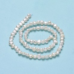 天然養殖淡水パールビーズ連売り  研磨両側  リネン  4.5~5.5x4x3mm  穴：0.6mm  約83~85個/連  13.98~14.02''（35.5~35.6センチメートル）&nbsp;PEAR-A005-05C-01