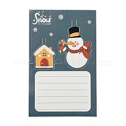 クリスマスの紙のお祝いカード  記念スタンプカード  封筒付き  長方形  雪だるま  159x100x0.5mm&nbsp;DIY-B080-05