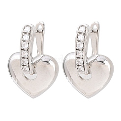 Brass Micro Pave Clear Cubic Zirconia Hoop Dangle Earrings&nbsp;EJEW-G471-30C-P