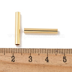 真鍮製チューブビーズ  カドミウムフリー＆ニッケルフリー＆鉛フリー  コラム  18KGP本金メッキ  20x3mm  穴：2mm&nbsp;KK-H503-03G-02