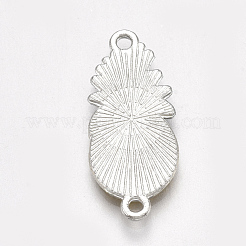 印刷された合金リンクコネクター  エナメル  パイナップル  プラチナ  ミックスカラー  27x11.5x2.5mm  穴：1.5mm&nbsp;PALLOY-S118-19