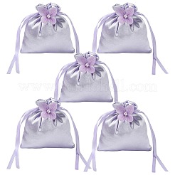 Satin Cloth Drawstring Pouches with Flower&nbsp;ST-CJ0048-001D