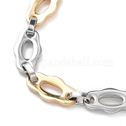 PVD Vacuum Plating 201 Stainless Steel Oval Link Chain Necklace & Bracelets Set&nbsp;SJEW-G083-14GP