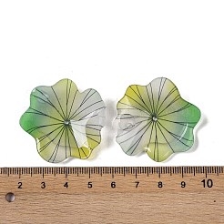 蓮の葉ビーズキャップ  DIYのジュエリーには  きいろ  35.5~37.5x4~5mm  穴：1.2mm&nbsp;SACR-A008-07C