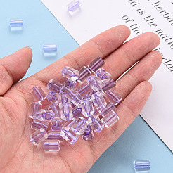 透明なアクリルビーズ  コラム  ライラック  10x7.5mm  穴：1.8mm  約524個/276g&nbsp;LS-TACR-S154-17A-47