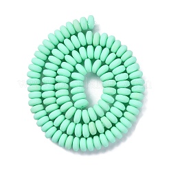 手作り樹脂粘土ビーズ連売り  ジュエリー工芸用品のDIY用  フラットラウンド  アクアマリン  6~7x3mm  穴：1.5mm  約113~116個/連  15.55インチ〜16.14インチ（39.5~41cm）&nbsp;X-CLAY-N008-008P