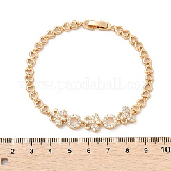 Brass Micro Pave Cubic Zirconia Link Chain Bracelets&nbsp;KK-R217-44G