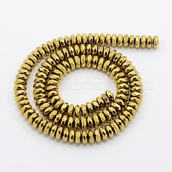 Grade A Electroplate Non-magnetic Synthetic Hematite Beads Strands&nbsp;G-N0014-6x3mm-02