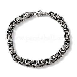 201 Stainless Steel Byzantine Chains Bracelets for Women Men&nbsp;BJEW-F529-02AS