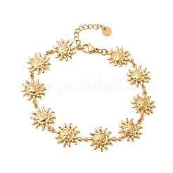 304 Stainless Steel Sun Link Chain Anklets for Women&nbsp;AJEW-C043-01G