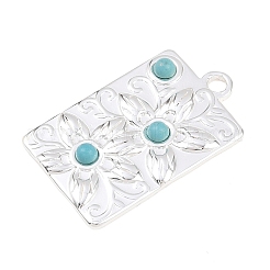 304 Stainless Steel with Synthetic Turquoise Pendants&nbsp;STAS-H253-01B-S