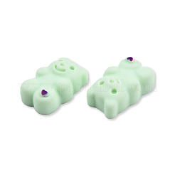 オペーク樹脂カボション  ハートで耐える  アクアマリン  17x11x6.5mm&nbsp;CRES-N022-154C