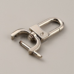 亜鉛合金回転式ナスカンカニカン  スイベルスナップフック  プラチナ  48x34mm  穴：19x9mm&nbsp;FIND-WH0145-85C-P