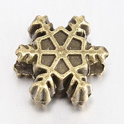 混合形状チベットスタイル合金大きな穴ヨーロッパのビーズ  アンティークブロンズ  11~16x8~13x7~8mm  穴：4.5~5mm  約40個/100g&nbsp;TIBEB-F040-03AB