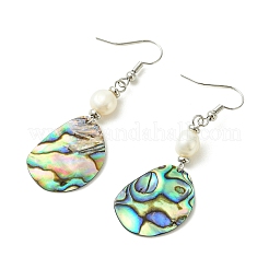 Natural Paua Shell Dangle Earrings&nbsp;EJEW-JE07433-02