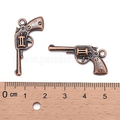 合金ペンダント  鉛フリー及びカドミウムフリー  ピストル  赤銅色  約32mm長  15 mm幅  厚さ3mm  穴：2mm&nbsp;X-EA11008Y-R
