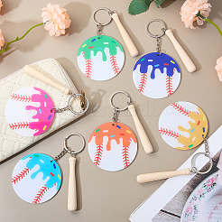 6Pcs 6 Colors Acrylic Keychains&nbsp;KEYC-SZ0001-31