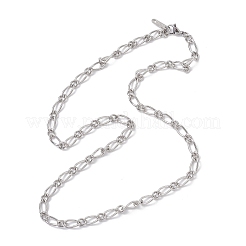 5mm 304ステンレススチール製フィガロチェーンネックレス（女性用）  変色しない  ステンレス鋼色  19.61インチ（49.8cm）&nbsp;NJEW-JN05629