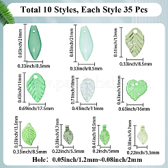 350Pcs 10 Styles Transparent Acrylic Pendants&nbsp;OACR-PA0001-23