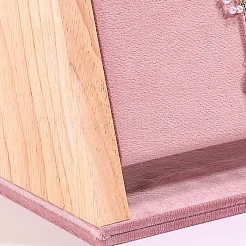 ベルベットのネックレスディスプレイスタンド  木製のブレスレットジュエリーオーガナイザーホルダー  ピンク  31x11.5x27cm&nbsp;PW-WG45844-01