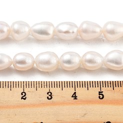 天然養殖淡水パールビーズ連売り  グレード5 A  オーバル  桃パフ  8~9mm  穴：0.6mm  約19個/連  7.48''（19センチメートル）&nbsp;PEAR-P062-17B-X