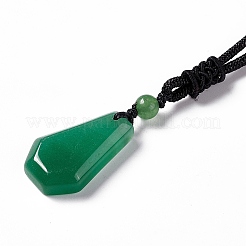 Gemstone Hexagon Pendant Necklace with Nylon Cord for Men Women&nbsp;NJEW-G094-A