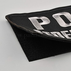 警備員用ポリエステル刺繍アップリケ  装飾アクセサリー  ミシンクラフト装飾  ブラック  54~105x130~260x4mm&nbsp;PATC-WH0017-10D-01