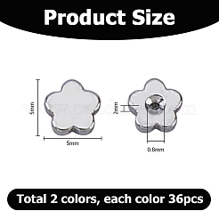 72Pcs 2 Colors Stainless Steel Ear Nuts&nbsp;STAS-HS0001-66