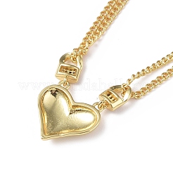 Clear Cubic Zirconia Heart with Padlock Pendant Necklace&nbsp;NJEW-L170-06G