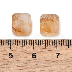 加熱天然シトリンビーズ  キューブ  8.5x8x8mm  穴：1mm&nbsp;G-D307-B06