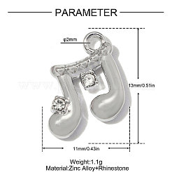 Zinc Alloy with Crystal Rhinestone Charms&nbsp;RB-OY001-64P