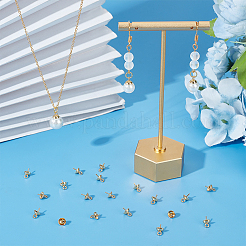 201ステンレススチールカップパールペグベイルピンペンダント80個  片穴パーツ用  ゴールドカラー  8x5mm  穴：2mm  ピン：0.7mm&nbsp;STAS-UN0054-52