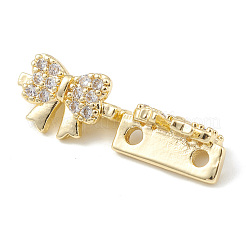 Rack Plating Brass Pave Cubic Zirconia Slide Charms&nbsp;KK-G464-05LG