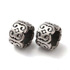 304ステンレススチールヨーロピアンビーズ  大穴ビーズ  コラム  アンティークシルバー  11x7mm  穴：6mm&nbsp;STAS-A080-40AS