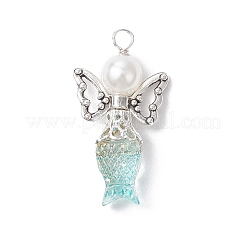 Mermaid-shape Angel Spray Painted Glass Pendants&nbsp;PALLOY-JF03778