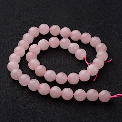 ラウンド天然ローズクォーツビーズ連売り  10mm  穴：1mm  約38~39個/連  15インチ&nbsp;G-J346-05-10mm