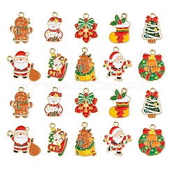 20Pcs 10 Styles Christmas Theme Alloy Enamel Pendants&nbsp;ENAM-FS0002-13
