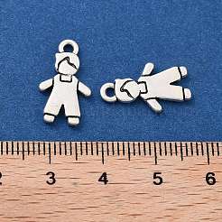ラックメッキ合金ペンダント  ニッケル、カドミウム、鉛フリーの電気メッキ  人間  アンティークシルバー  17x10x1mm  穴：1.6mm&nbsp;FIND-Q108-02AS